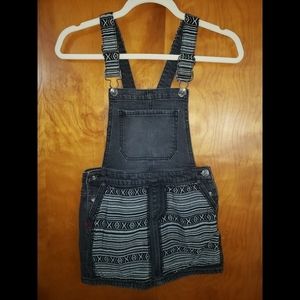 Lucky Brand Black Overall Skirt w/ Aztec Print